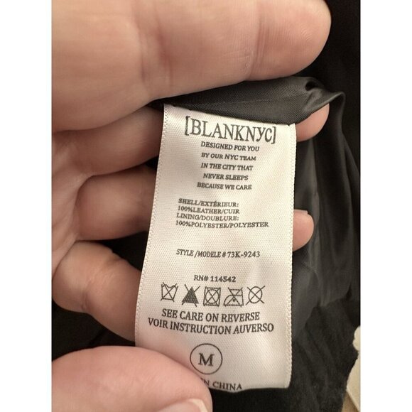 BLANKNYC Women’s Motorcycle Jacket Suede Zip Up Black Size M Bikers Classic Lux - Picture 9 of 9